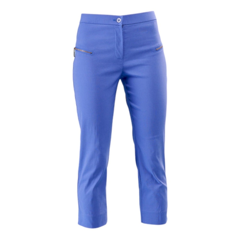 Insight New York Cropped Pants Size 6 Imperial Blue Solid Techno NWT